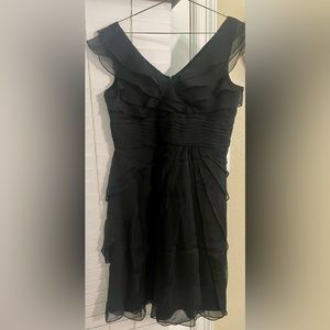 Andre Oliver v-neck,knee length black wedding guest dress  Size 12 worn once